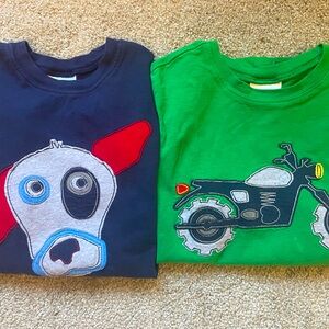2 Hannah Andersson appliqué boys long sleeve shirts